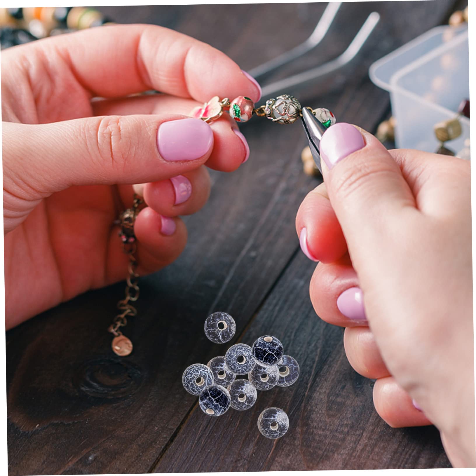 NUOBESTY 4pezzi Perline Agata Smerigliata Per Creazioni Di Bigiotteria Fai Da Te Perline Decorative Per Collane e Braccialetti Materiale Di Alta Qualità Per Artigianato Creativo