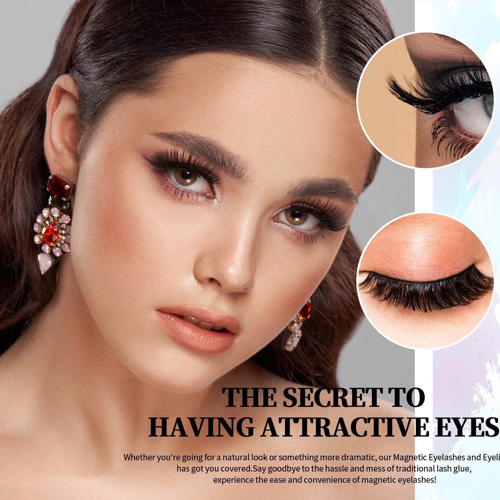 Magnetic Eyelashes Natural Look, 12 Pairs Magnetic Lashes No Glue, Reusable False Eyelashes with Tweezers — view 7