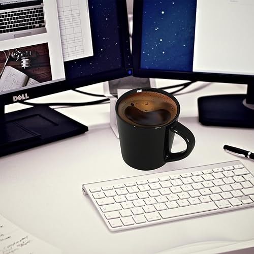 Miniatura 6 de Juego de 2 tazas de café espresso de 4.2 onzas, tazas de café de cerámica Demitasse para expreso y té, tazas pequeñas de espresso para toma de café,