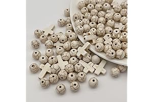 210pcs Cross Stone Beads for Bracelets Making