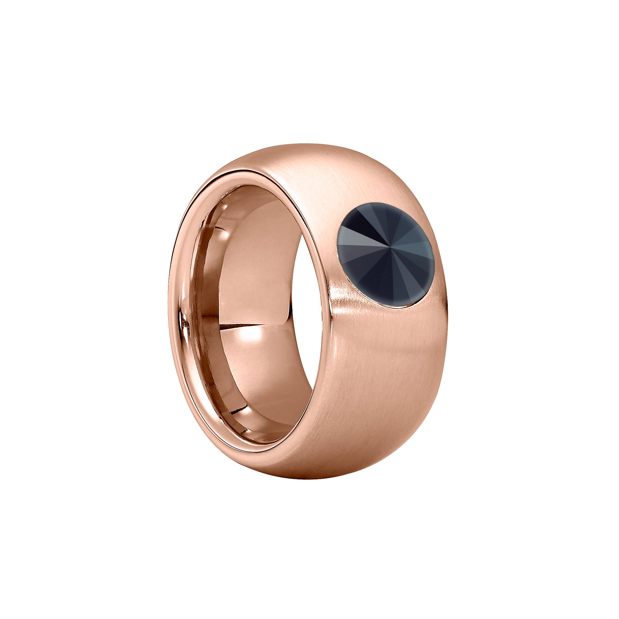 Heideman Ring Coma Damen Edelstahl mit Rivoli-Kristall poliert