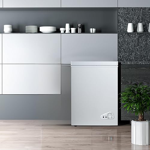 Miniatura 8 de Fox Shack Congelador de pecho de 3.5 pies cúbicos, compacto y eficiente, temperatura ajustable, enfriamiento rápido y 2 cestas incluidas, perfecto