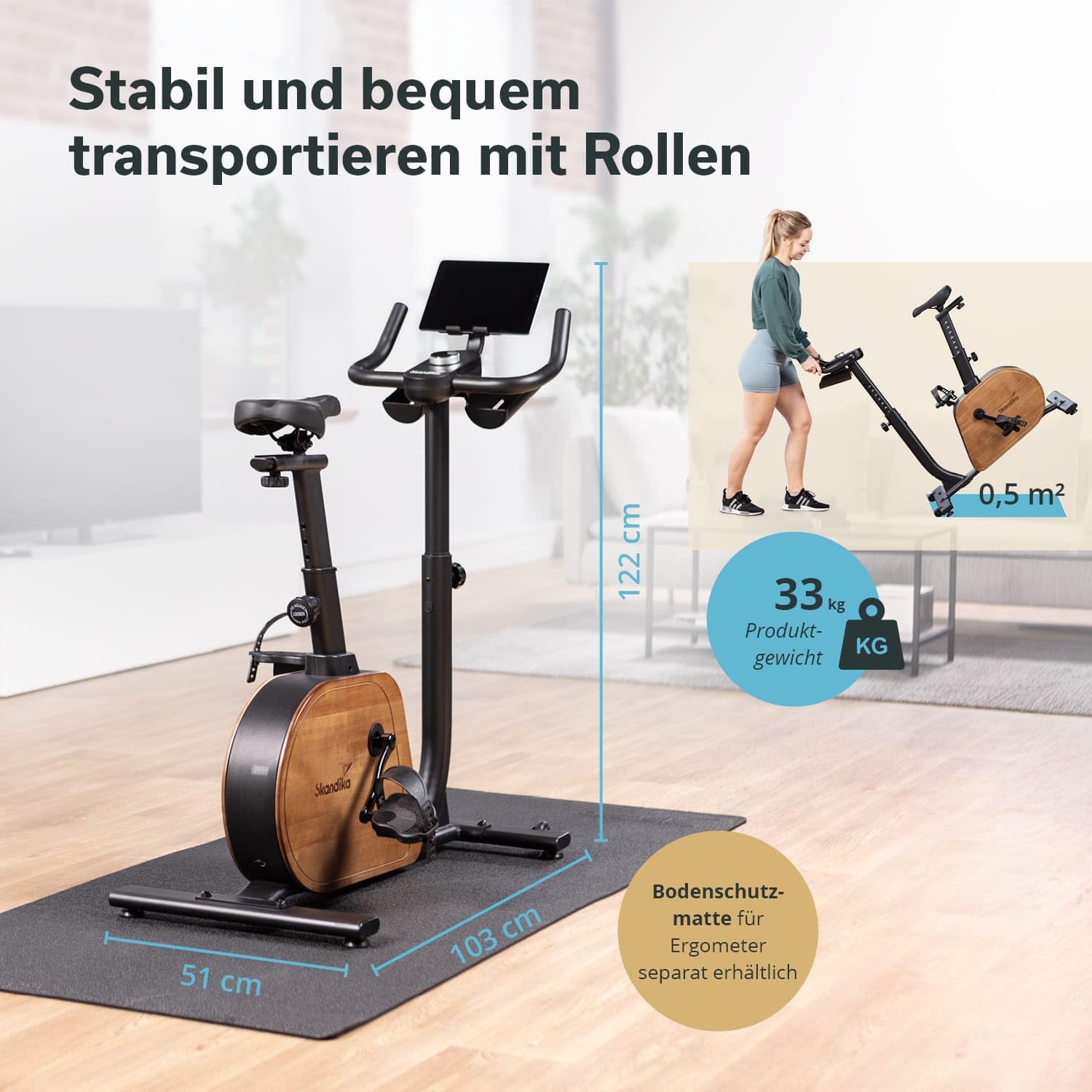 Skandika Trevek P12-G rower treningowy | ergometr rowerowy z generatorem prądu, hamulec magnetyczny, 16 poziomów oporu, regulowane pedały, siodełko i kierownica, trener domowy, ergometr, rower