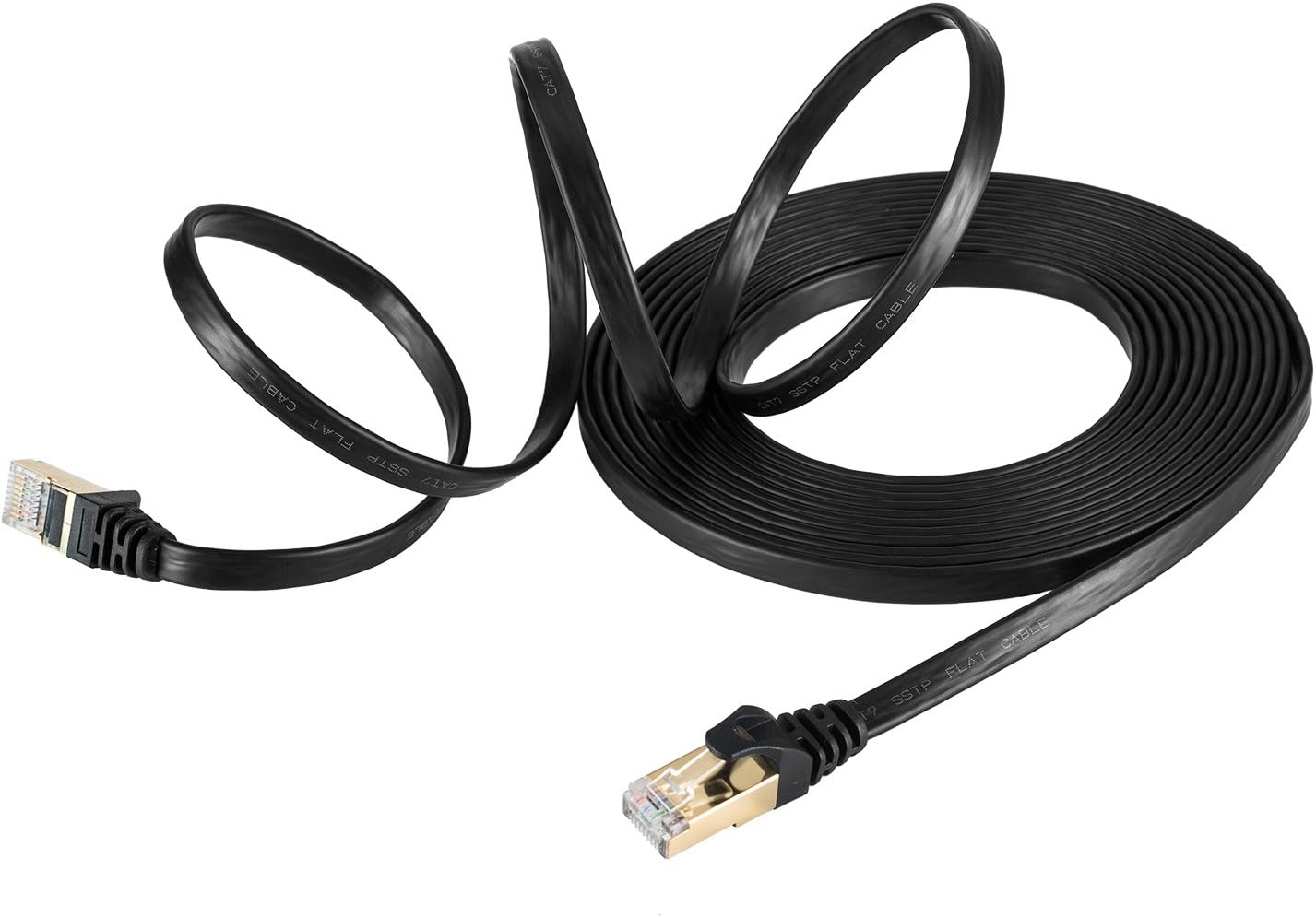 15 Feet Cat 7 Cable ,Ethernet Cable,Shielded (SSTP) Network Cable Cat 7 Flat Ethernet Patch Cable,Snagless Rj45 Connectors - 15ft 10 Gigabit Ethernet Ultra Flat 600MHz Cat7 Cable