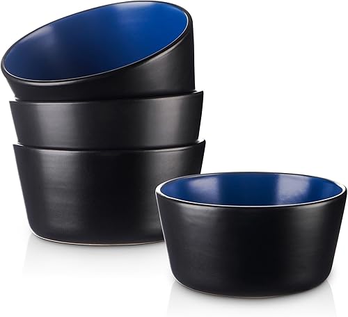 Miniatura 5 de Stone Lain Juego de platos de gres, 4 tazas, Tom - Blanco y Negro