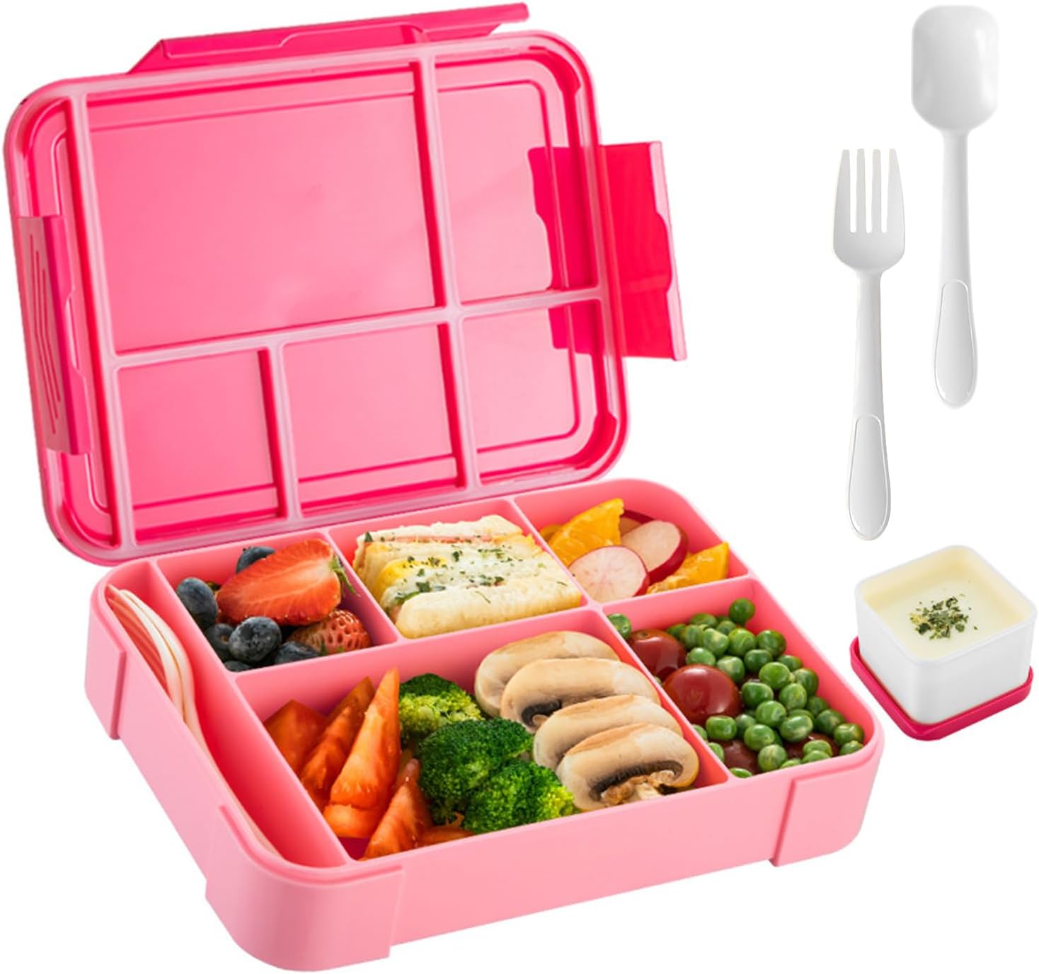 Yskmefun Brotdose Kinder 1330ml Mit 6 Fächern - BPA-freie Bento Box Für Schule & Kindergarten