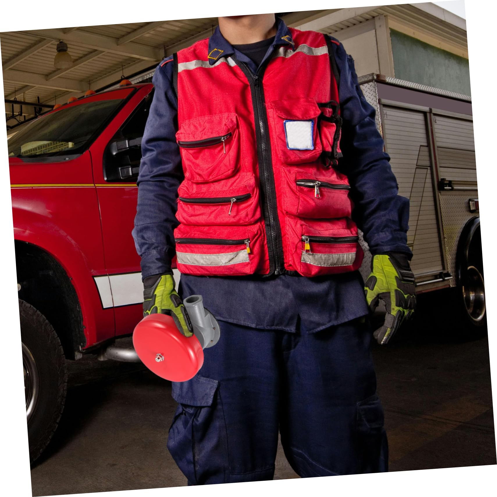 Hydraulische Feueralarmglocke Runde Eisen Alarmglocke | Wasserantrieb, Rot, Zuverlässig bei Warnsignalen, Wetterfest, für Wohnhäuser, Industriegebäude, Sicherheitsbereiche