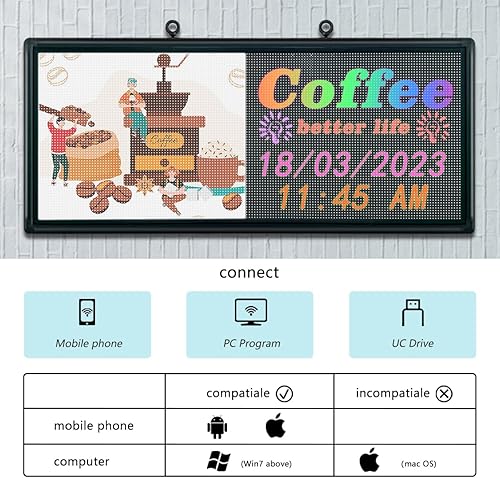 Miniatura 2 de Señal LED a todo color programable para exteriores P6 de 40  × 18  WiFi  Impermeable, fácil de usar, admite texto, imágenes y publicidad en vídeo