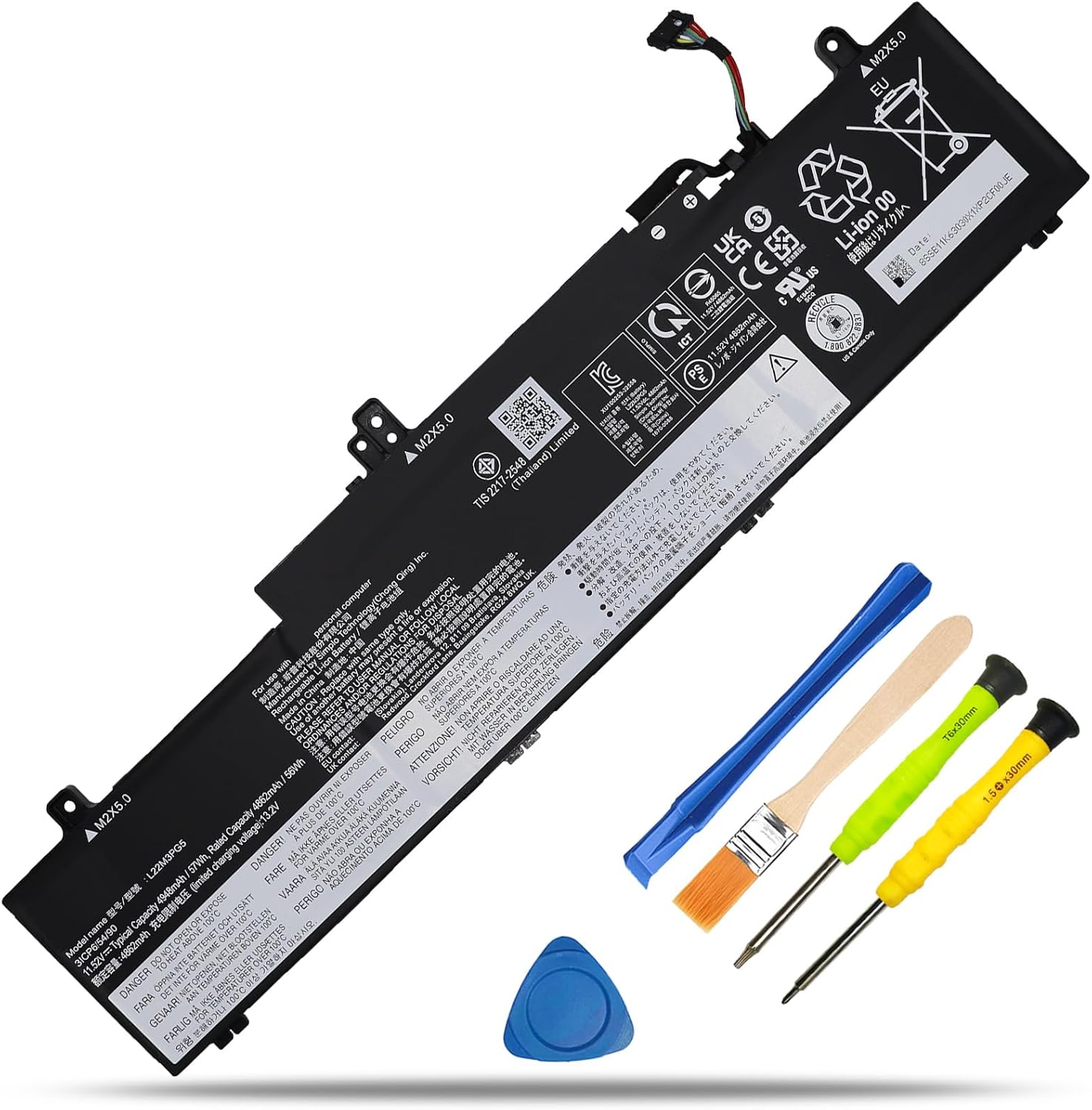 L22B3PG5 L22M3PG5 Laptop Battery Replacement for Lenovo ThinkPad E14 Gen 5 2023 ThinkPad E14 Gen 6 2024 E16 Gen 1 2023 E16 Gen 2 2024 Series Notebook L22D3PG5 L22L3PG5 11.52V 57Wh 4948mAh