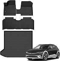 Vista 29 de Auxko Alfombrillas para todo tipo de clima, aptas para Hyundai Palisade 7 y 8 asientos 2020-2024 2025, juego de accesorios de goma de elastómero