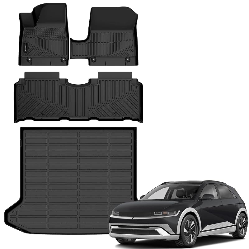 Tapetes e forro de porta-malas AUXKO em TPE para Hyundai IONIQ 5 2025–2026 com console fixa, SE/SEL/SE Standard Range, 4 peças