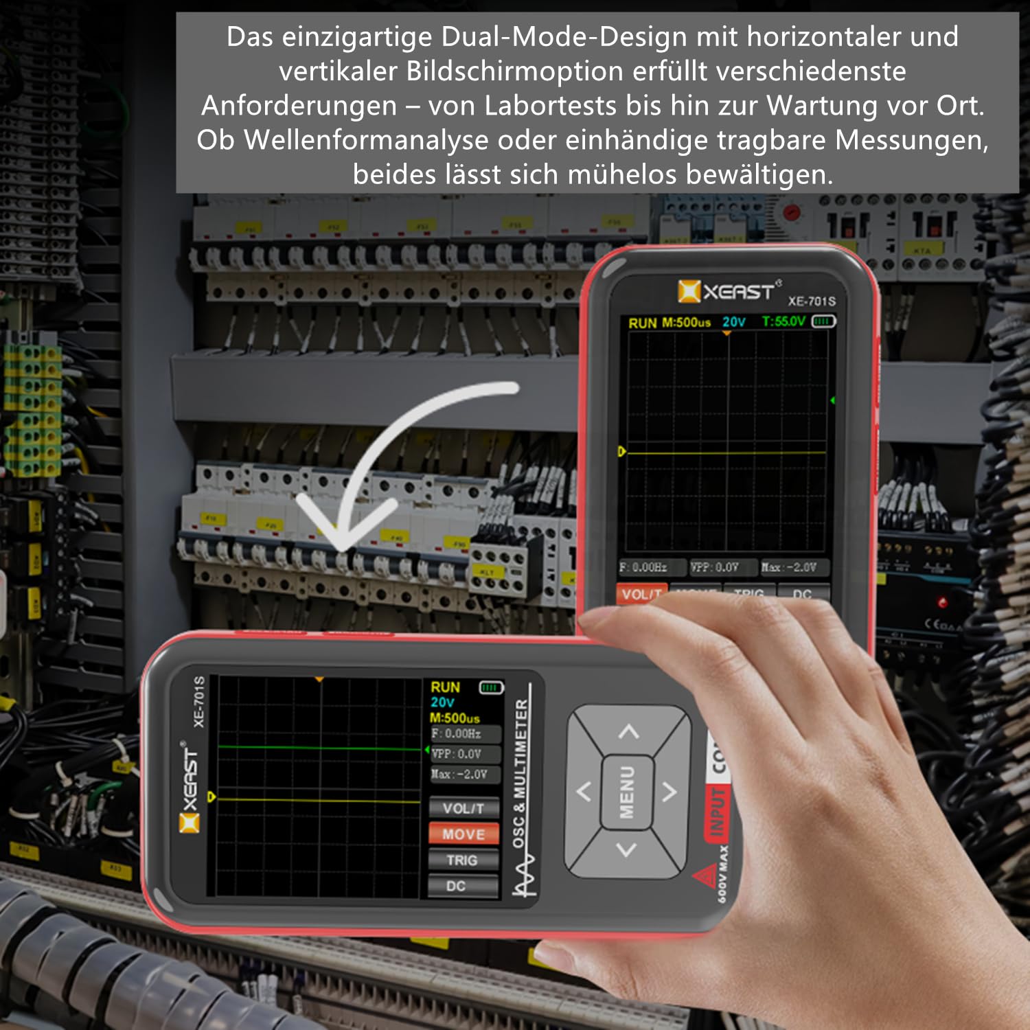 2-in-1 Oszilloskop Multimeter, 9999 Zählungen Digital Multimeter, 5MHz Bandbreite 48MSa/s High Sampling Oszilloskop, 3,2-Zoll IPS Full-Color Display, Elektronik DIY & Reparatur