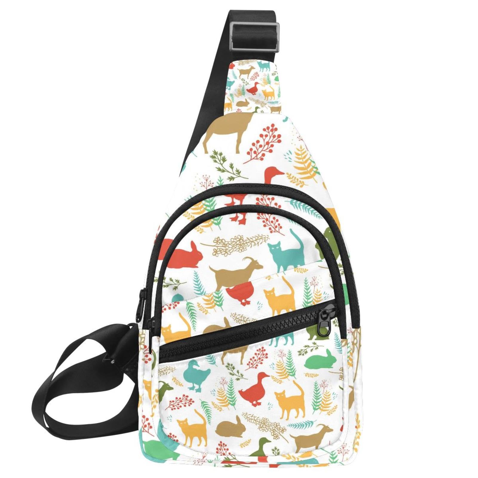 Bolso bandolera de hámster impermeable con correa ajustable para pecho y espalda 7