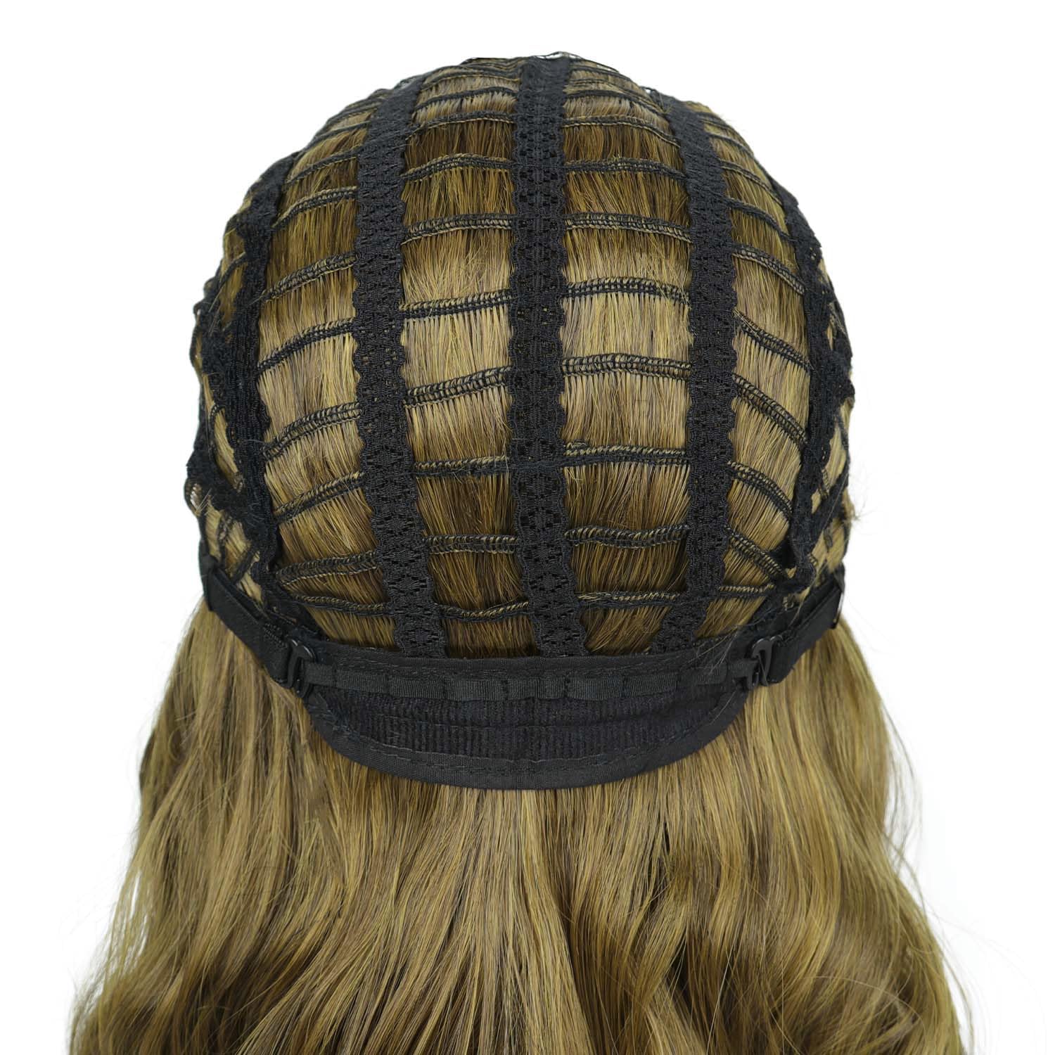 Gx Beauty Men's Long Curly Blonde Wig with Big Beard Set - Heat Resistant Synthetic Hair for Viking Warrior, Viking King Costume, Halloween & Cosplay Parties (Golden Brown)