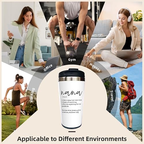 Miniatura 5 de Yipaidel Nana Definition - Taza de café de viaje, regalos divertidos para hermana, mejores amigas, regalo del día de la madre para mamá de hija de