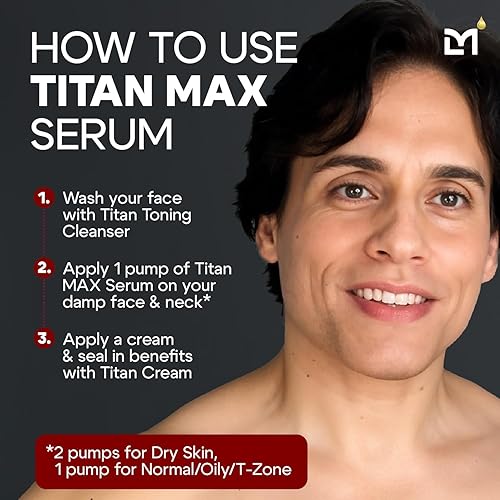 Miniatura 2 de Titan MAX - Suero facial antienvejecimiento para hombres - Hidratante facial ultra potente para hombres, manchas oscuras, arrugas, líneas finas -