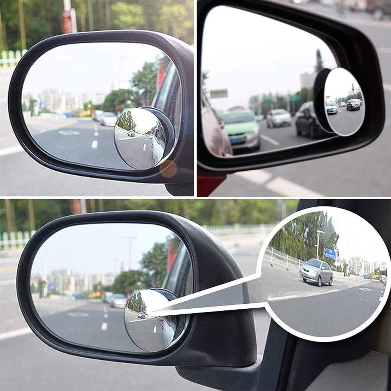 Blind Spot Car Mirror,2Pcs Rearview Convex Side Mirrors,360 Degree Hd Glass Round Wide Angle Blind Spot Mirror For Universal Car