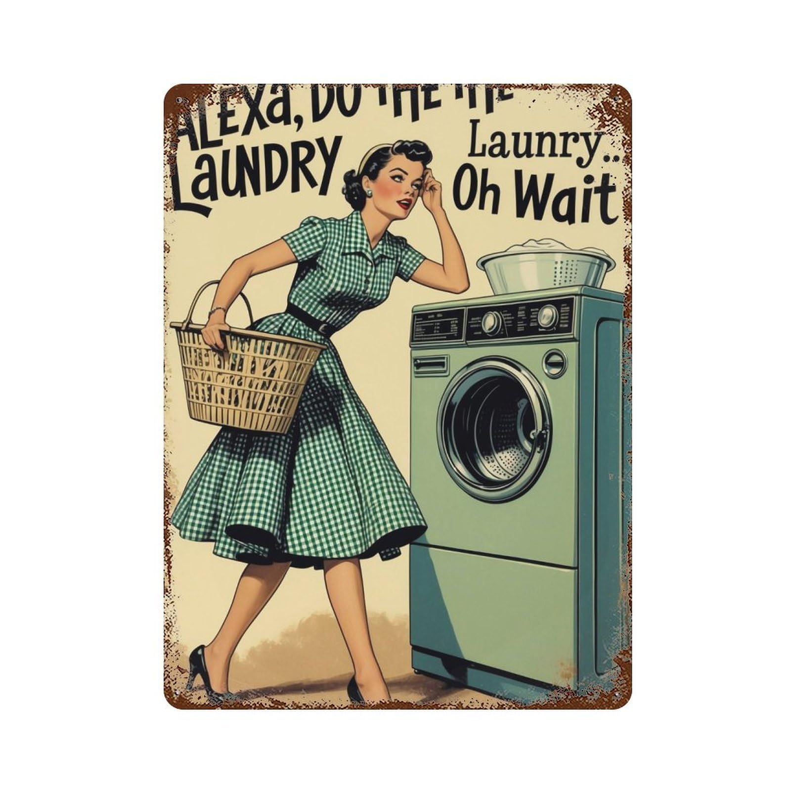 YHGERTKU Funny Lady Wall Art Retro Iron Vintage Metal Tin Sign Poster Modern Decor for Living Rooms Gift 40x30cm