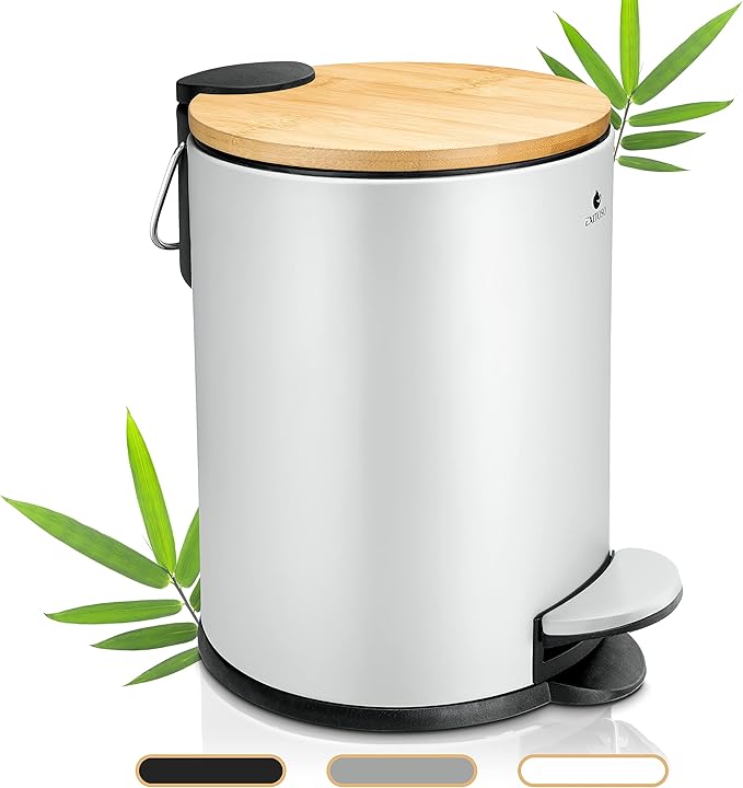 Exitoso 3L Small Bathroom Bin with Lid Slim Bedroom Bin with Lid