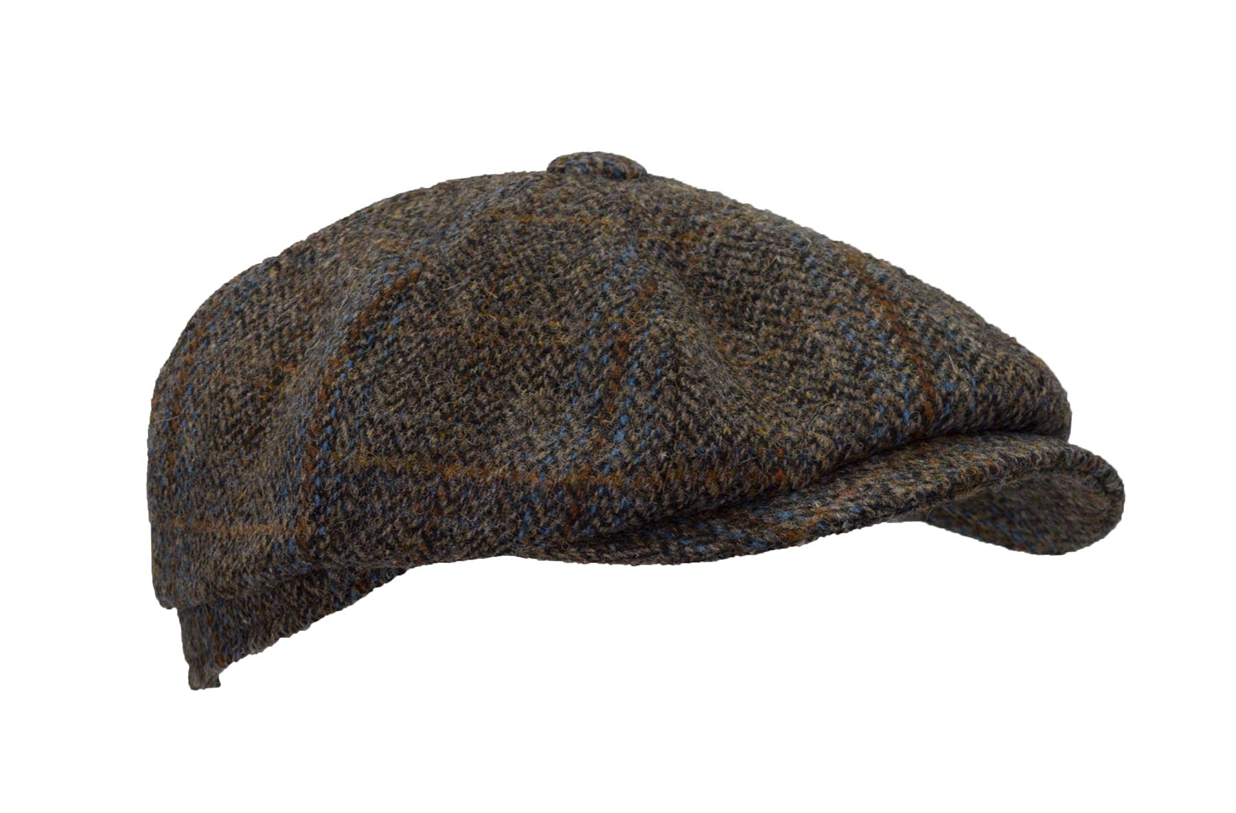 Walker and Hawkes Harris Tweed 8-Panel Thomas Baker Boy Cap - Clinton Brown - L (59cm)