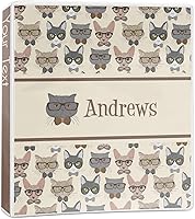 Vista 1 de Carpeta personalizada de 3 anillas Hipster Cats - 1 pulgada