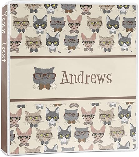 Carpeta personalizada de 3 anillas Hipster Cats - 1 pulgada
