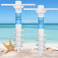 Vista 1 de AMMSUN Sombrilla de playa con anclaje de arena, base de sombrilla resistente para exteriores con 5 tornillos en espiral, universal, talla única, se