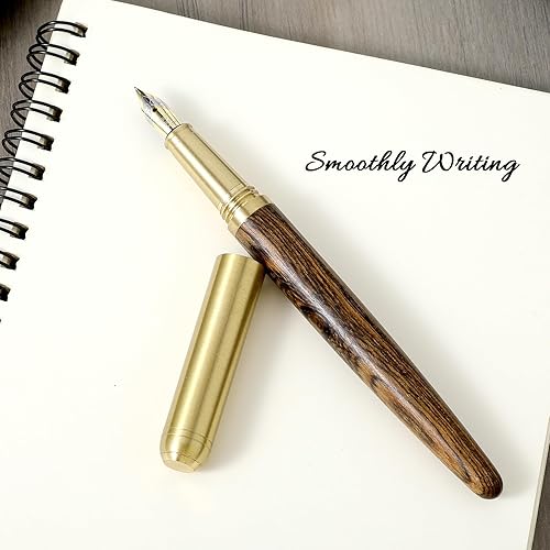 Miniatura 5 de Cobee Bolígrafos estilográficos de madera, pluma estilográfica de madera hecha a mano, pluma estilográfica de lujo vintage de 0.020 in, bolígrafo de