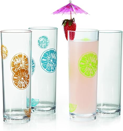 Miniatura 5 de G.E.T. 9-1-SAN-CL Cheers - Vasos altos de plástico sin BPA, 9 onzas, transparentes (juego de 12)
