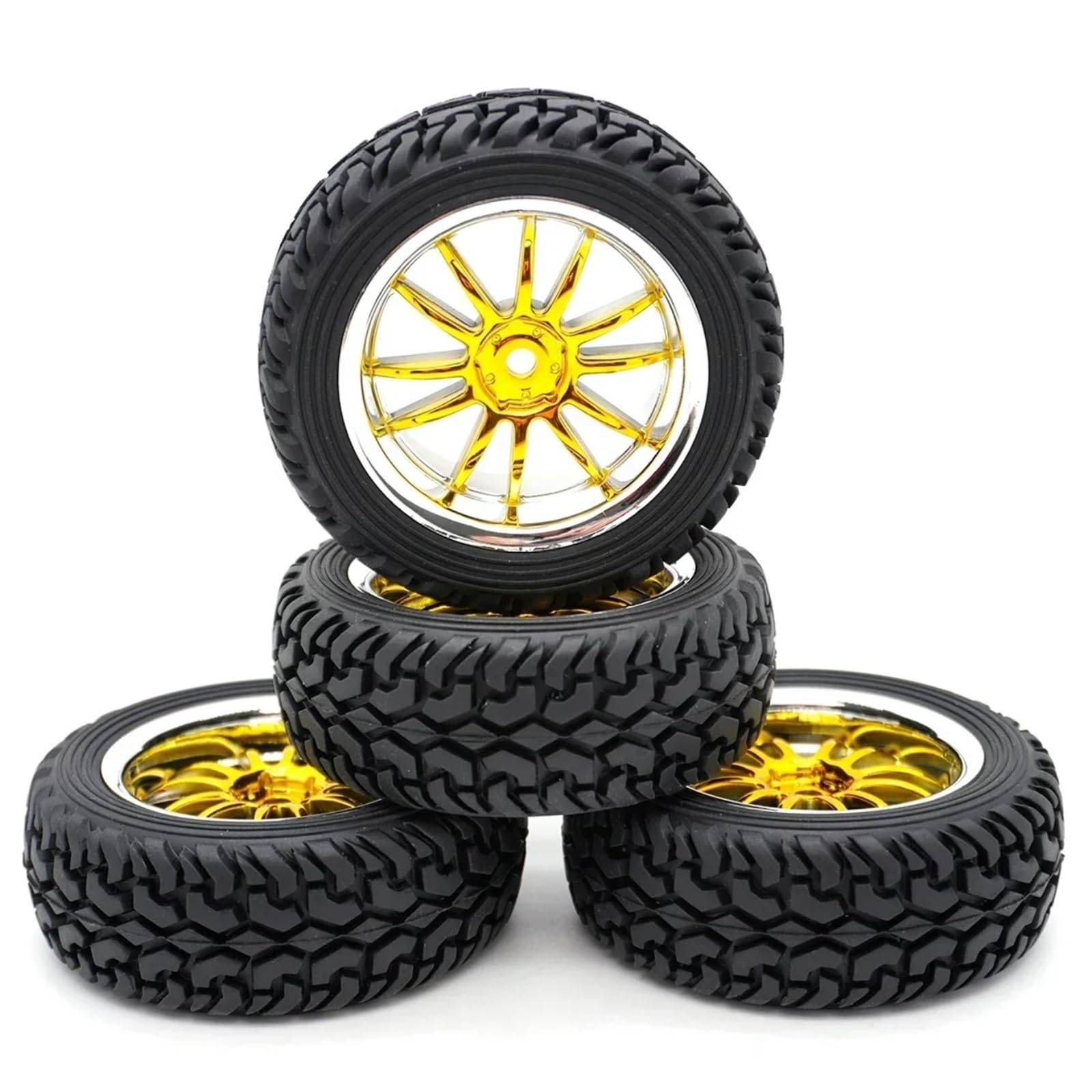 Neumático RC para Wltoys 144001 para Scx10 para TRX-4 para Tamiya para Buggy 1/12 1/14 1/10 1,9 Pulgadas 75mm Neumáticos Rueda 12mm Bujes Hexagonales RC Coche Todoterreno(Black)