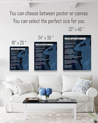 Miniatura 10 de Arte de pared de oración de policía, impresiones de aplicación de la ley, regalos de oficial de policía, graduación de la academia de policía,