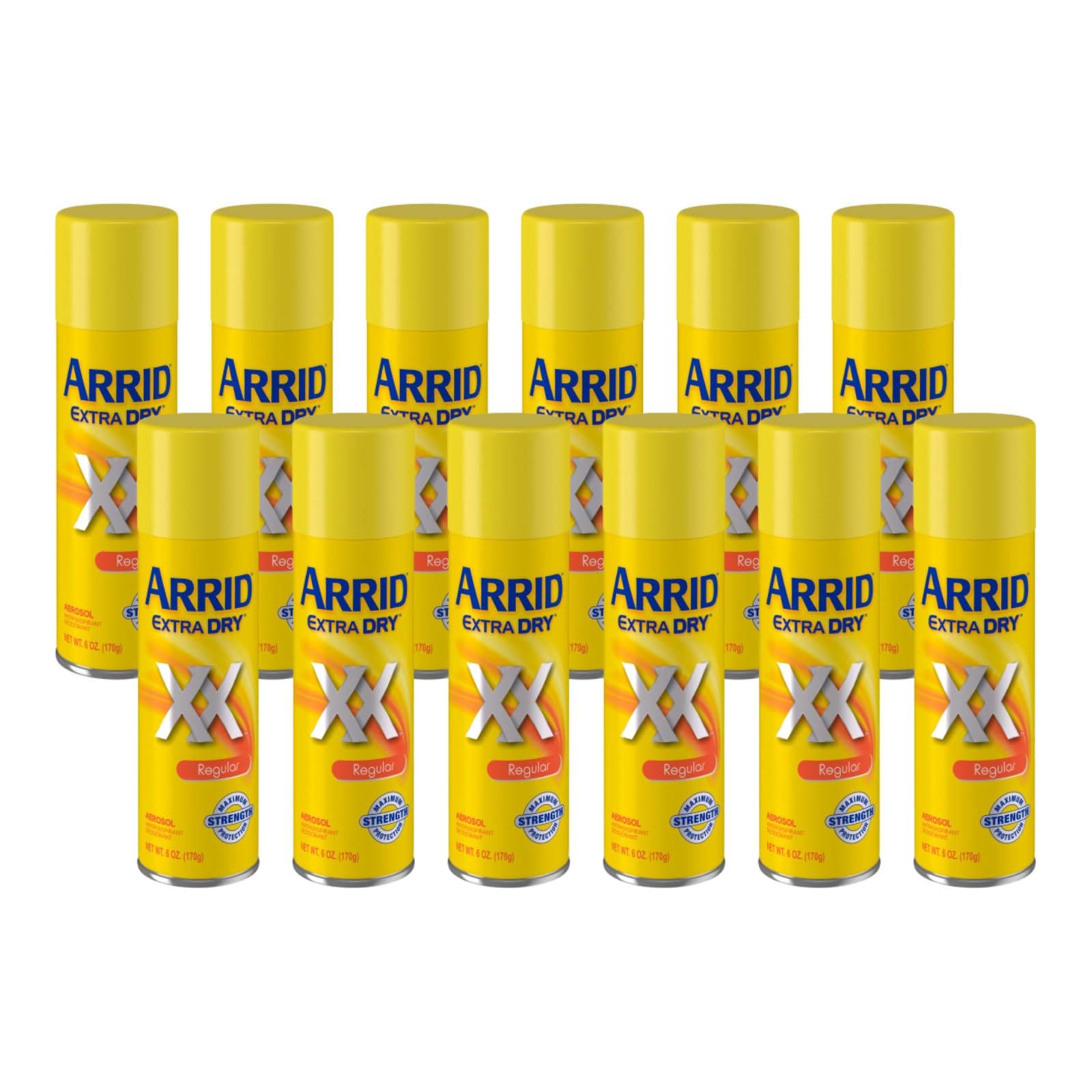 XX Extra Dry Aerosol Antiperspirant Deodorant, Regular, 6 oz. (Pack of 12)