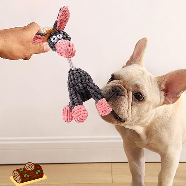 Foto 7 de 7 de WANGHONGGOGO Juguete Suave de Burro para perr, Juguete chirriante para Perro, Juguete de Peluche para Mascota