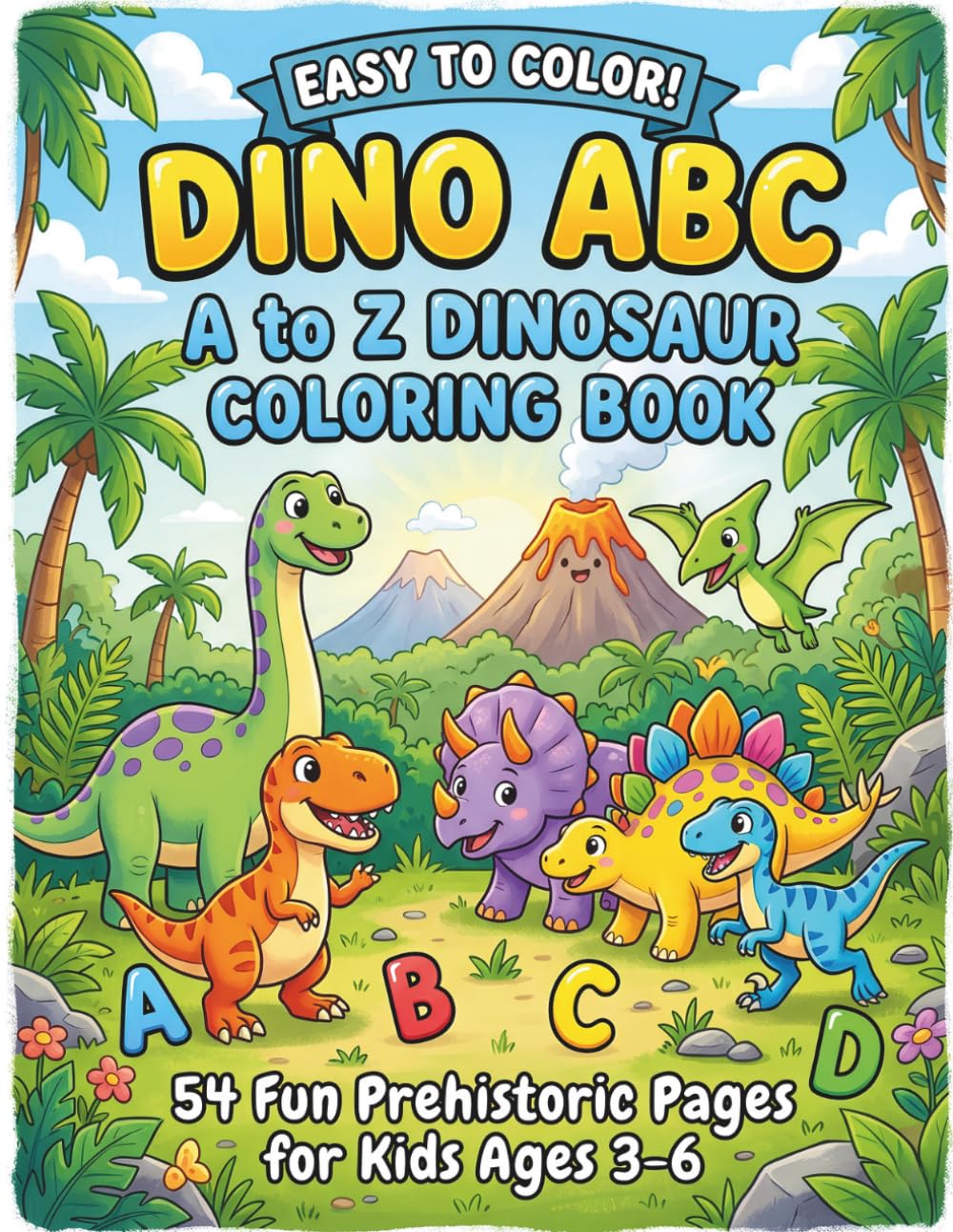 Dino ABC: A to Z Dinosaur Coloring Book for Kids Ages 3-6