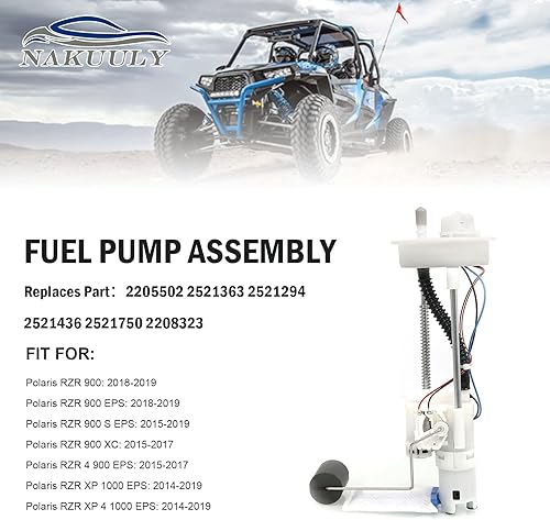 Miniatura 2 de Nakuuly 2205502 - Conjunto de bomba de combustible compatible con Polaris RZR 900 XP 1000 2014-2019, sustituye a 2521363 2521294 2521436 2521750