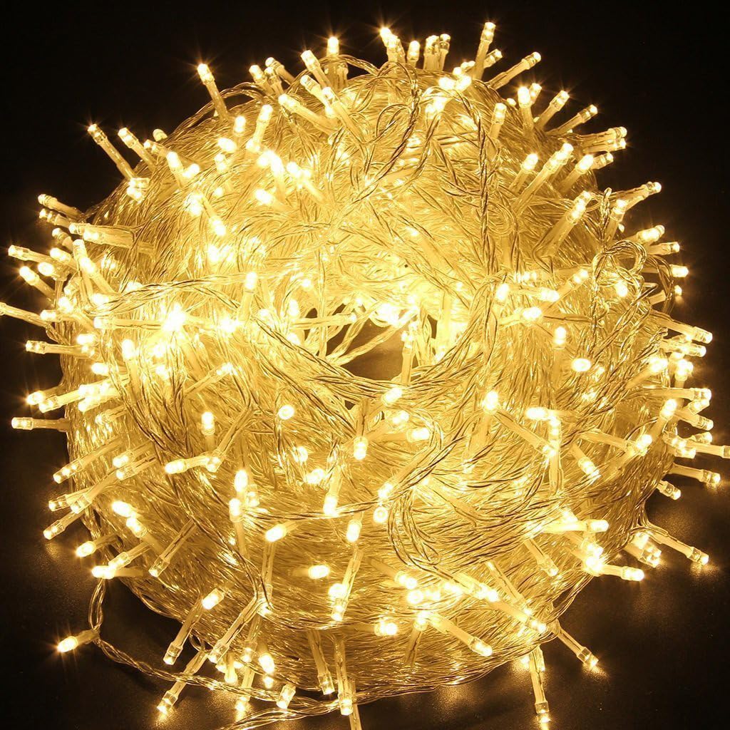 Luces de Navidad led,30M 300LED luces de cuerda al aire libre brillantes, luces eléctricas resistentes al clima para la fiesta, la boda, la decoración de Navidad (Blanco cálido)