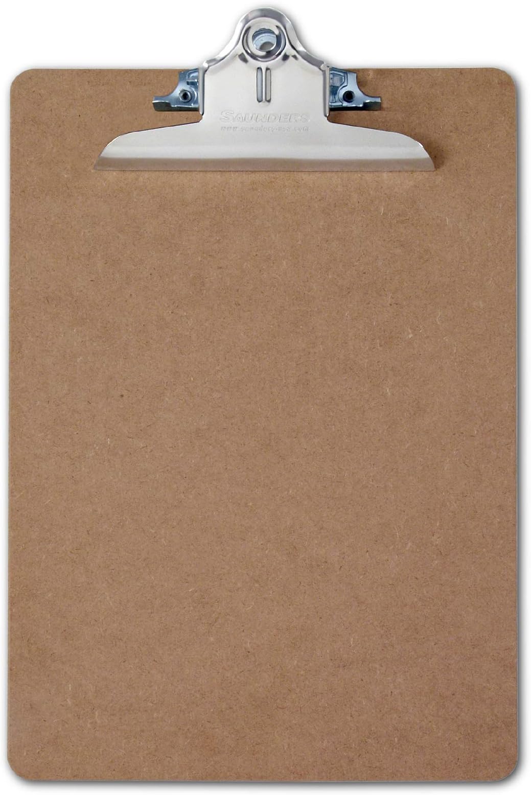 Saunders US-Works 05612 Recycled Hardboard Clipboard - Brown, Letter Size Writing Board with High Capacity Clip