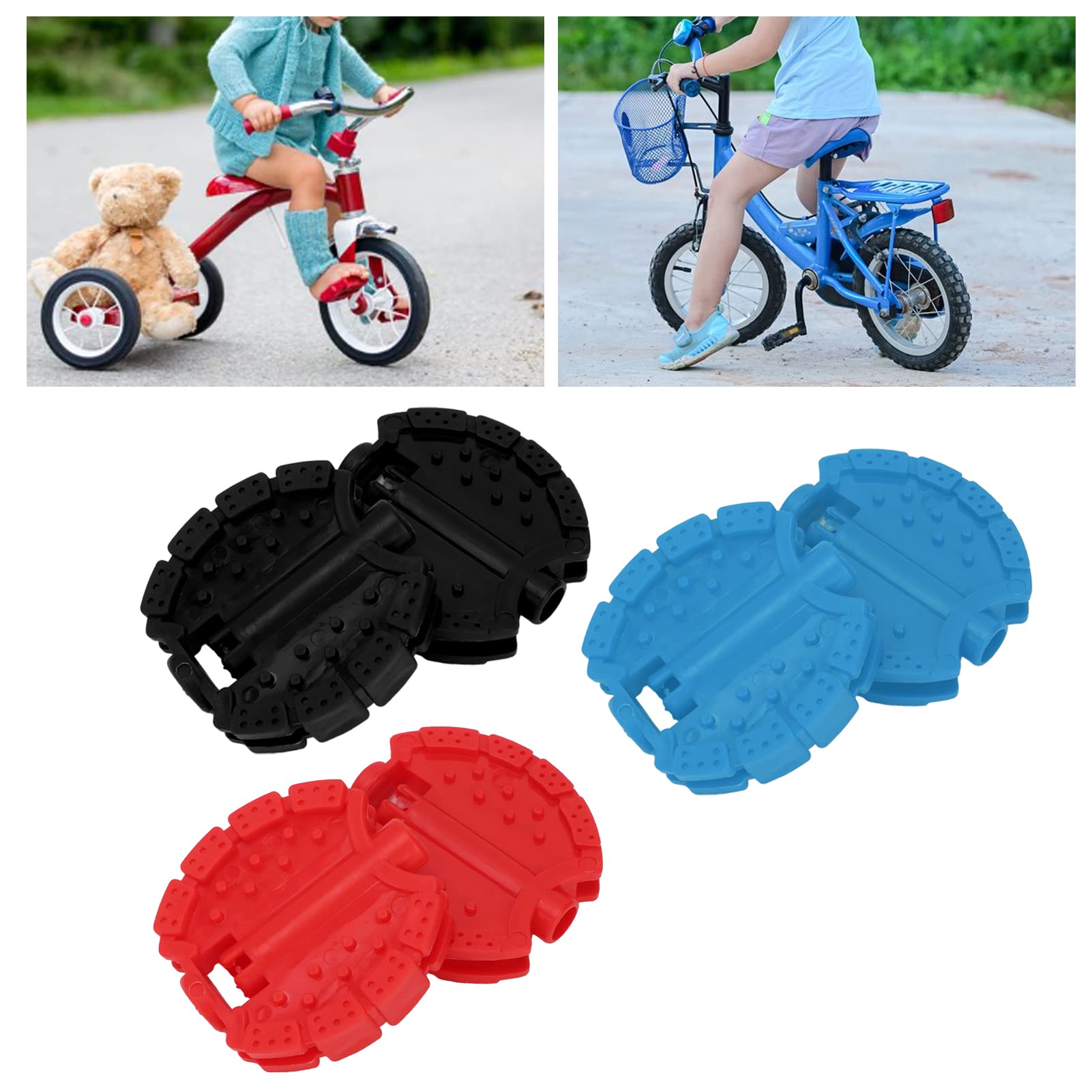 Fahrradpedal für Kinder, Pedale Dreirad Set Paar Flache Mountainbike Pedale MTB Fahrradpedale rutschfeste Kunststoff-Rennradpedale Mehrere 