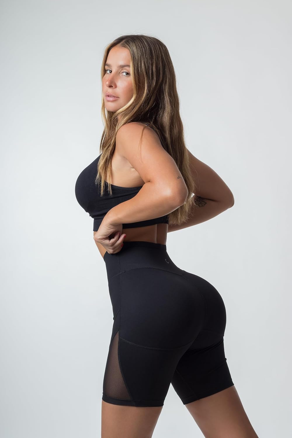 Wonderbum Padded Sport Biker Short Butt Shaping Active Workout Shorts for Women Black Blue Sizes S XL