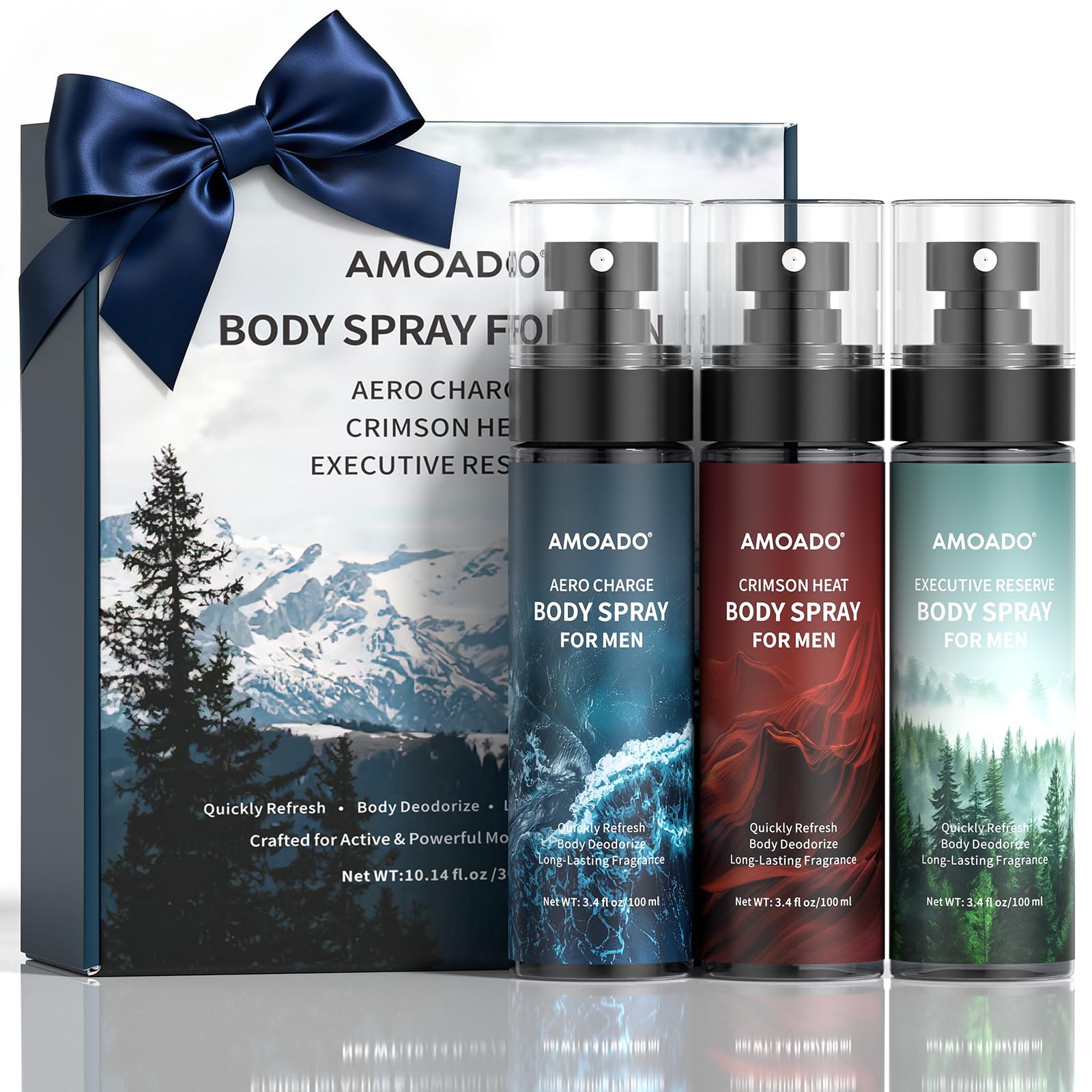 Mens Body Spray Set Body Spray for Men Deodorizing Body Mist Refreshing Spray Aluminum-Free Cologne for Him Oriental