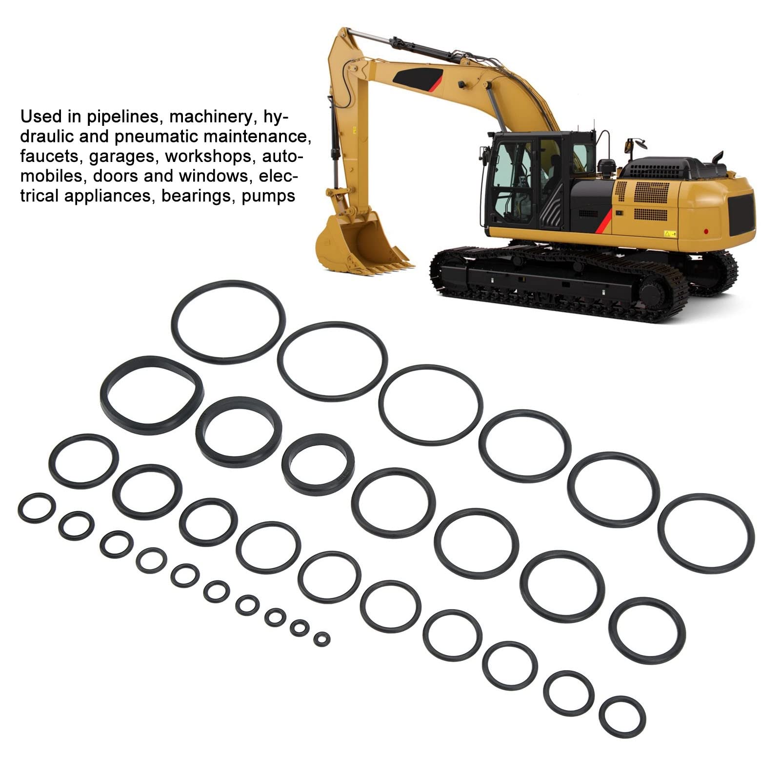 Automotive AC O Rings Kit,Kit de juntas tóricas universales,396 piezas Kit de juntas tóricas universales Gland 3702 AC Surtido Juego de juntas tóricas de goma para