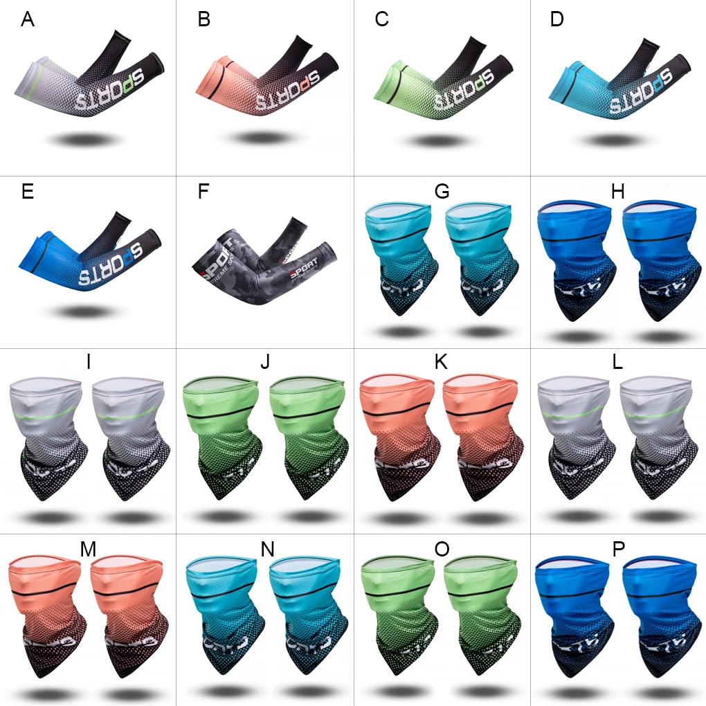 Ice Sleeve Arm Outdoor Protezione solare Campeggio Raffreddamento Faccia Sciarpa Antiscivolo Assorbimento del sudore Donne Uomini Scudo Maniche Blu