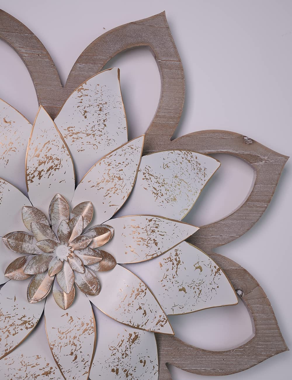 SEINHIJO Metal Flower Wall Art - Minimalist Iron Floral Decor 34.6x12.2 Inches - View #5