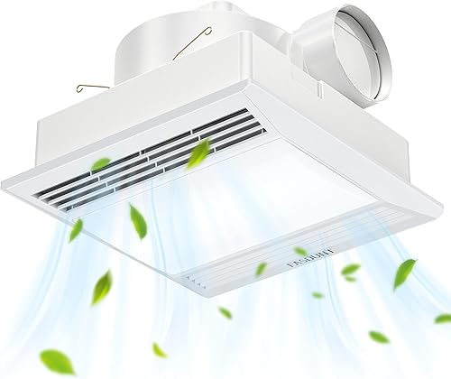 FASDUNT Ventilador de escape de baño ultra silencioso 1.0 Sones ventilador de techo de baño con luz LED 110 CFM ventilador de ventilación de baño FASDUNT Ventilador de escape de baño ultra silencioso 1.0 Sones ventilador de techo de baño con luz LED 110 CFM ventilador de ventilación de baño