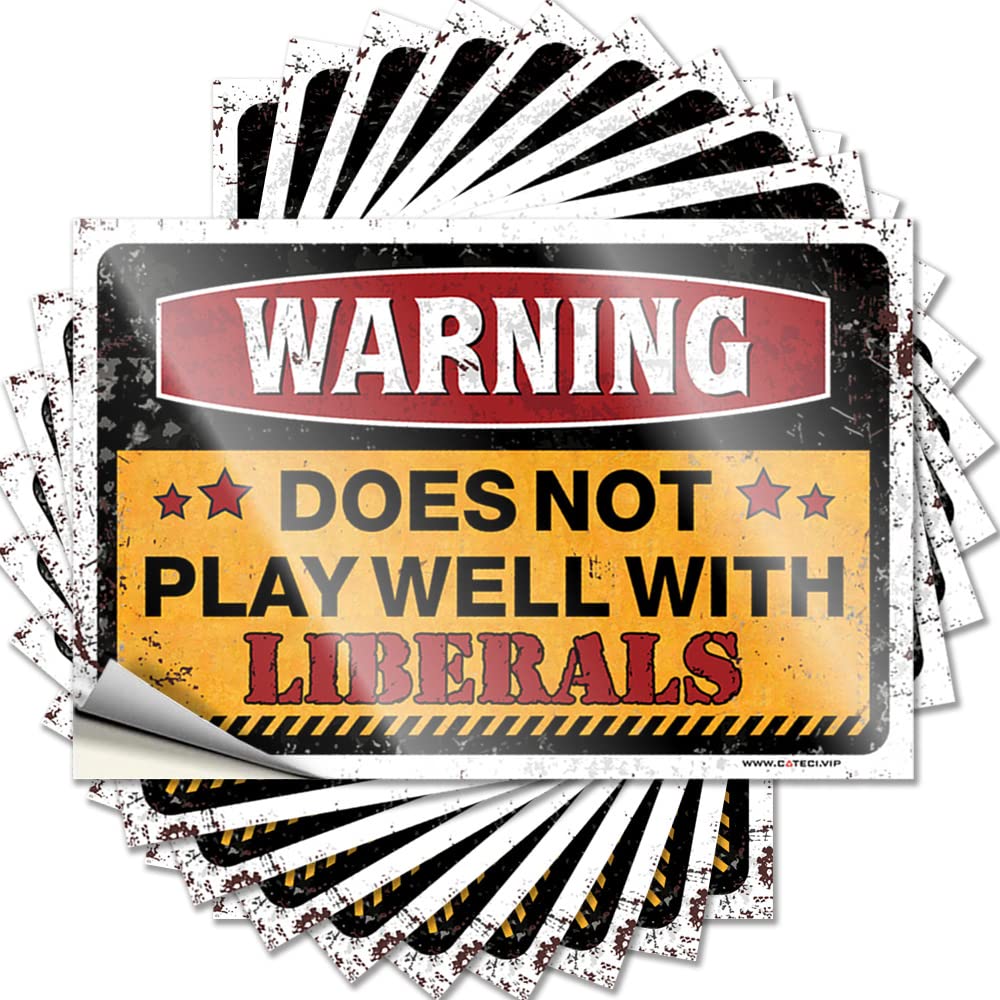 Fzfn Colour Warning Does Not Play Well With Liberals Metal Sign Laptop Coastal - Fun Stuff Tattoos Self Adhesive Sticker(12X18cm)