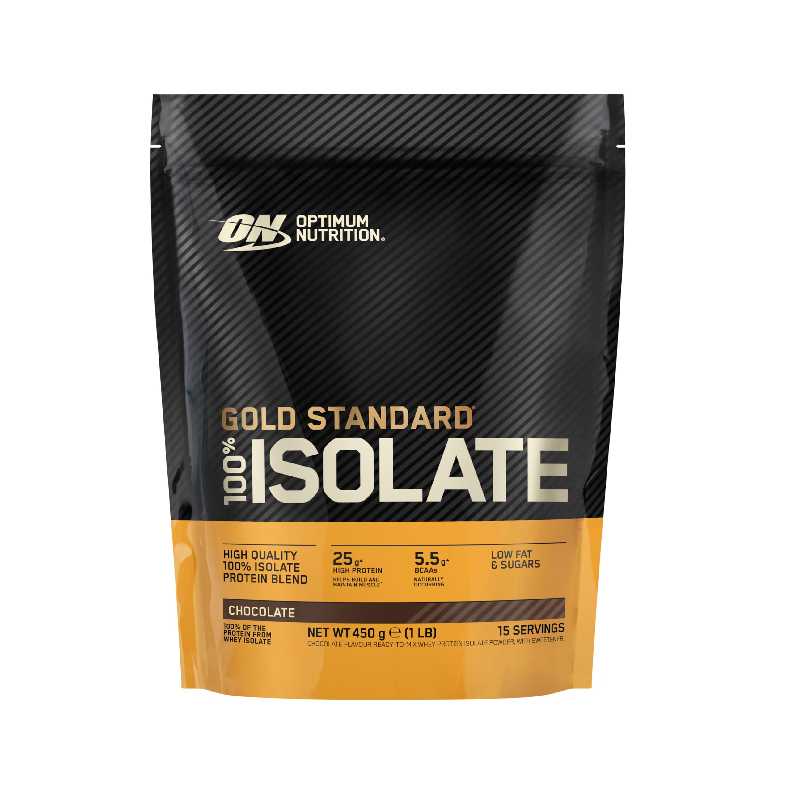 Optimum Nutrition Gold Standard 100% Isolat de Protéine de Whey en Poudre, Goût Chocolat, 450g, 15 Doses