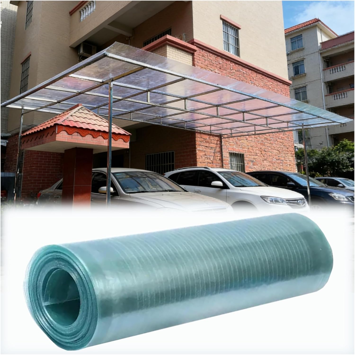 Fiberglass Sheets Roof Sheets, Fiberglass Lighting Sheet for Outdoor Use for Garden, Sunroom, Roof Covering, Outdoor Patios, Greenhouse(1.2x10m/3.94x32.8ft)