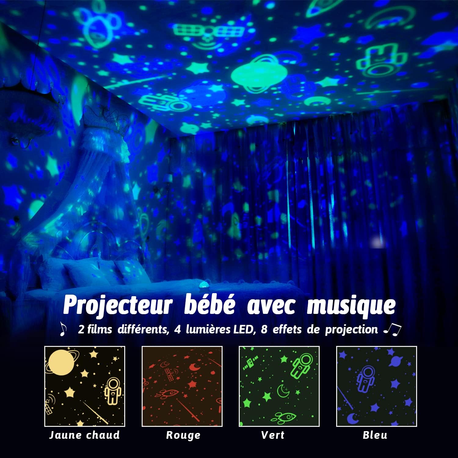 Moredig Baby Projector, Kids Night Light Projector with Timer and Remote for Boys & Girls