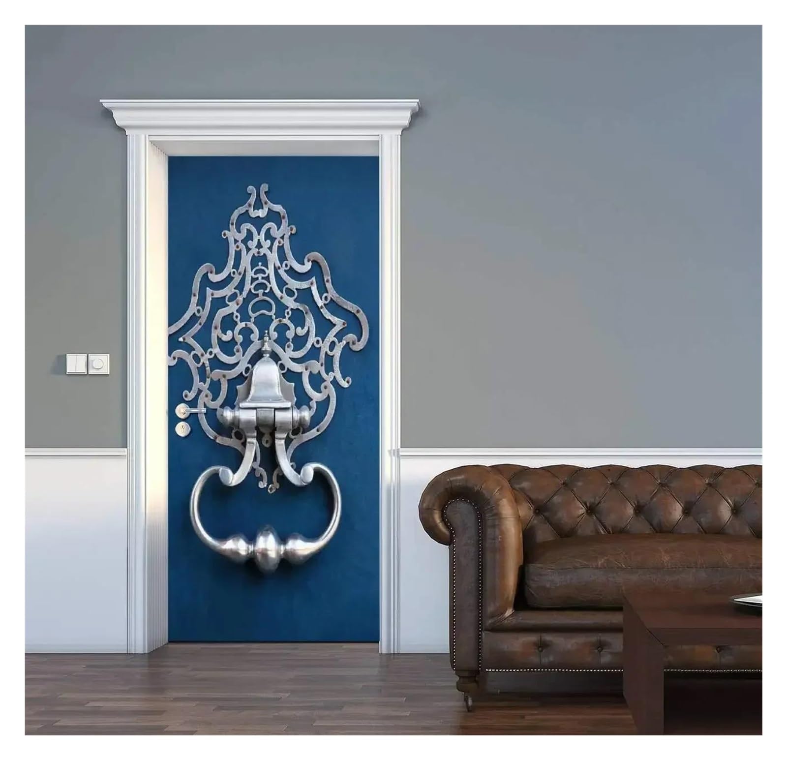Sticker Porte Antiques 3D en Vinyle Auto-adhésif et Amovible Rénovation Facile