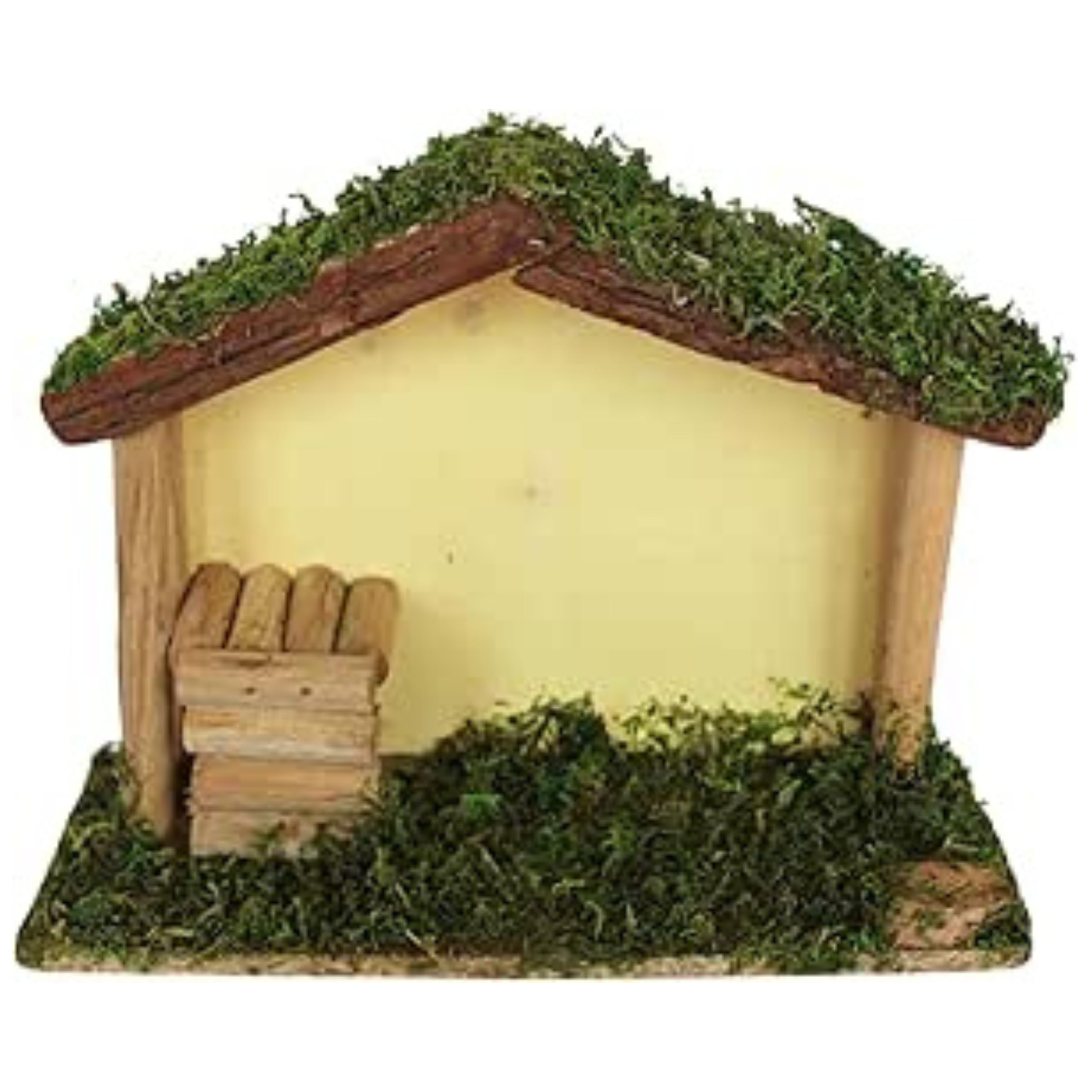BEST&FREE Portal De Belen O Pesebre Navidad. Cueva O Casita para Figuras o Nacimiento De Belen. Fondo para Portal De Belén Navideño, Decoración Belen Hecha De Musgo, Corcho Y Resina.